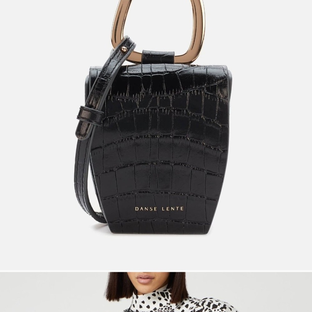 BDanse Lente "Pablo" Black Croc-Embossed Bag